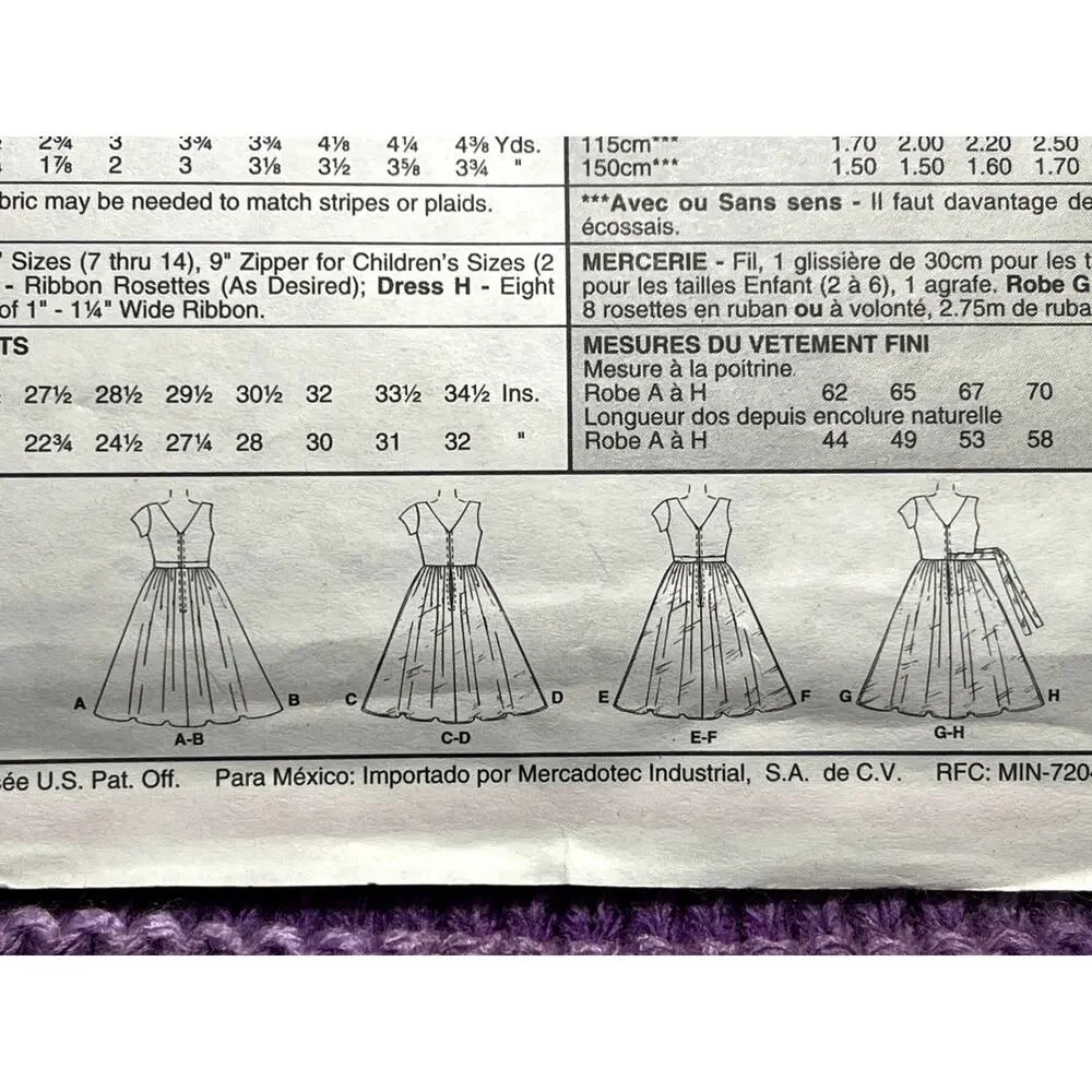 McCalls 8675 sewing pattern girls dress princess dress size 10 12 14